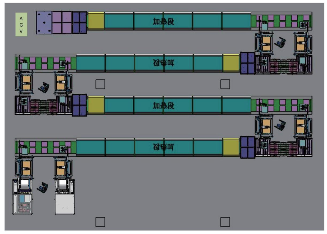 Film material printing with eight machines operating simultaneously